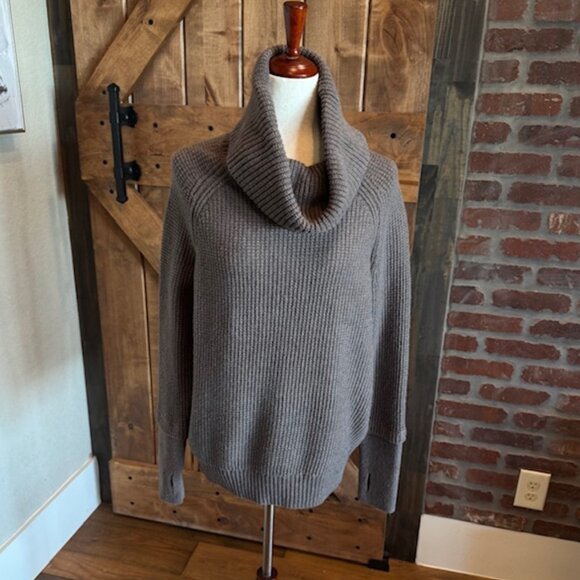 Market & Spruce Waffle Stitch Cowl Neck Sweater – Brown, Size Medium, NWT - Picture 3 of 9